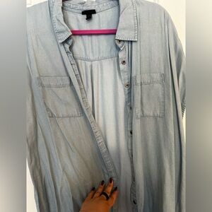 Torrid Light Blue Casual Button Down Shirt